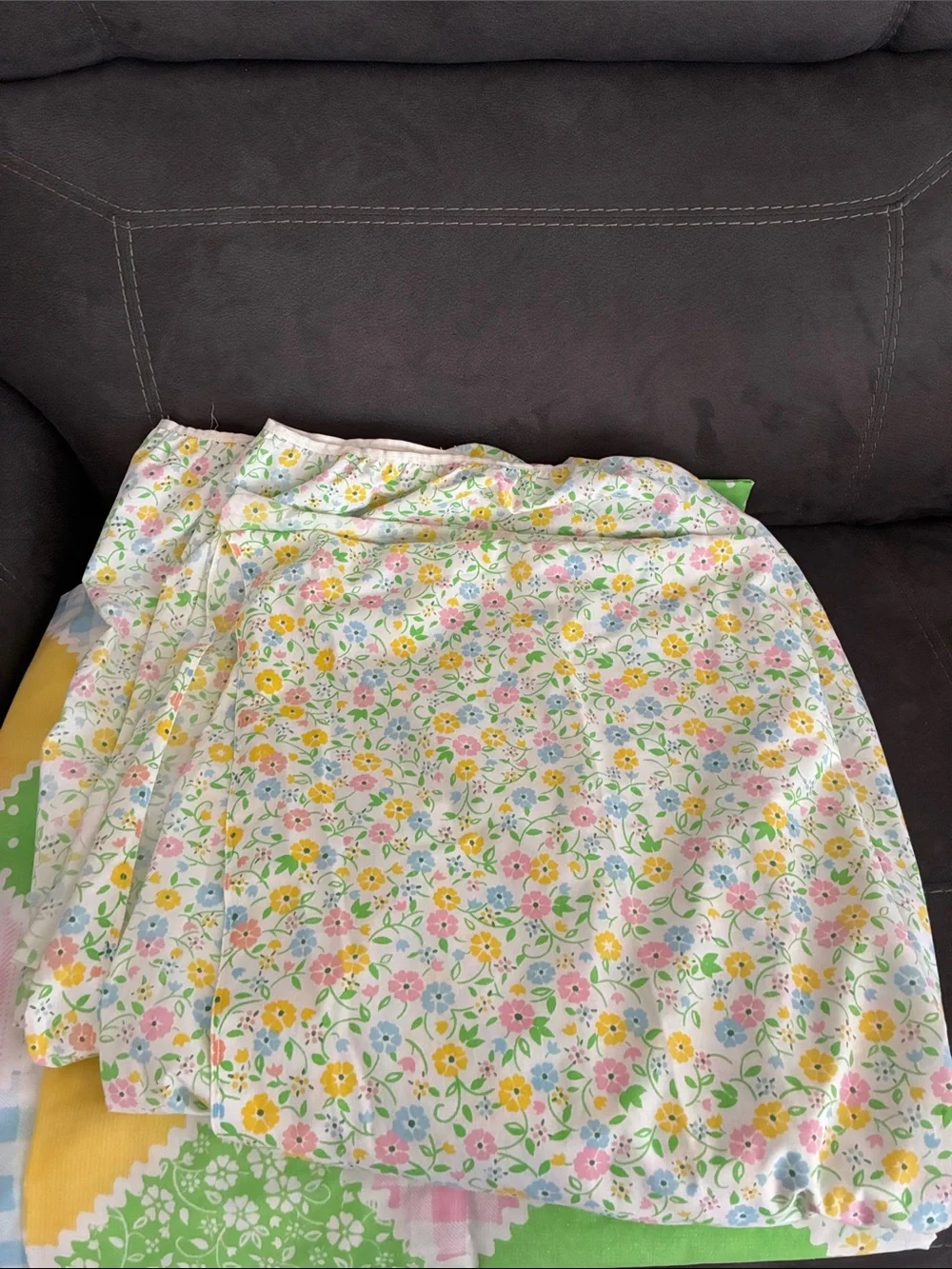 Perma Prest Sears Vintage 1960s 1970s Retro Patchwork Cottagecore Sheets FULL